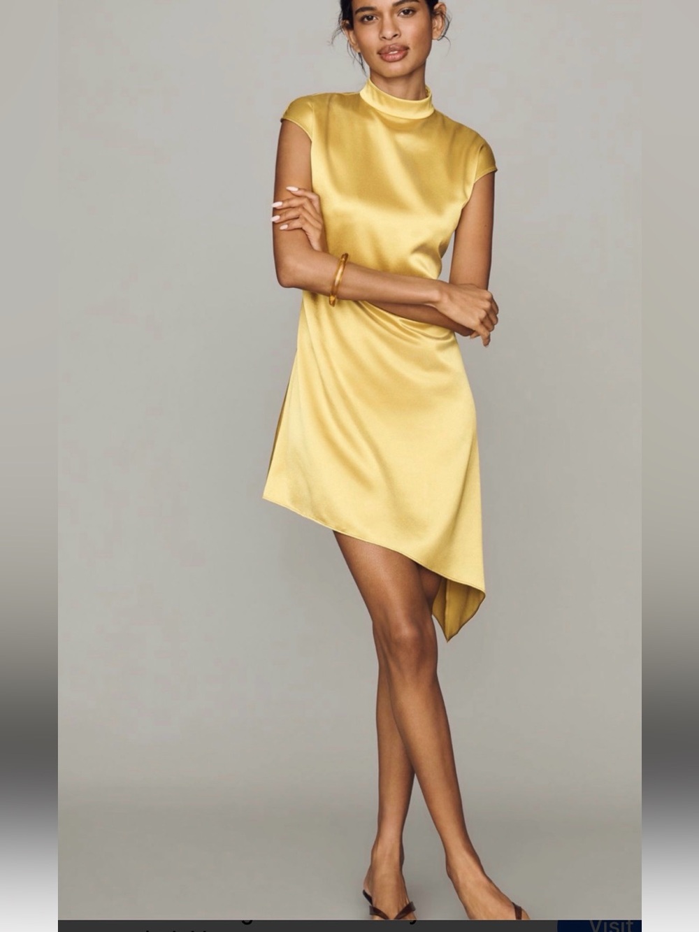 NWT retail $168 size M #Anthropologie. “Asymmetrical Mini Dress” in yellow.
